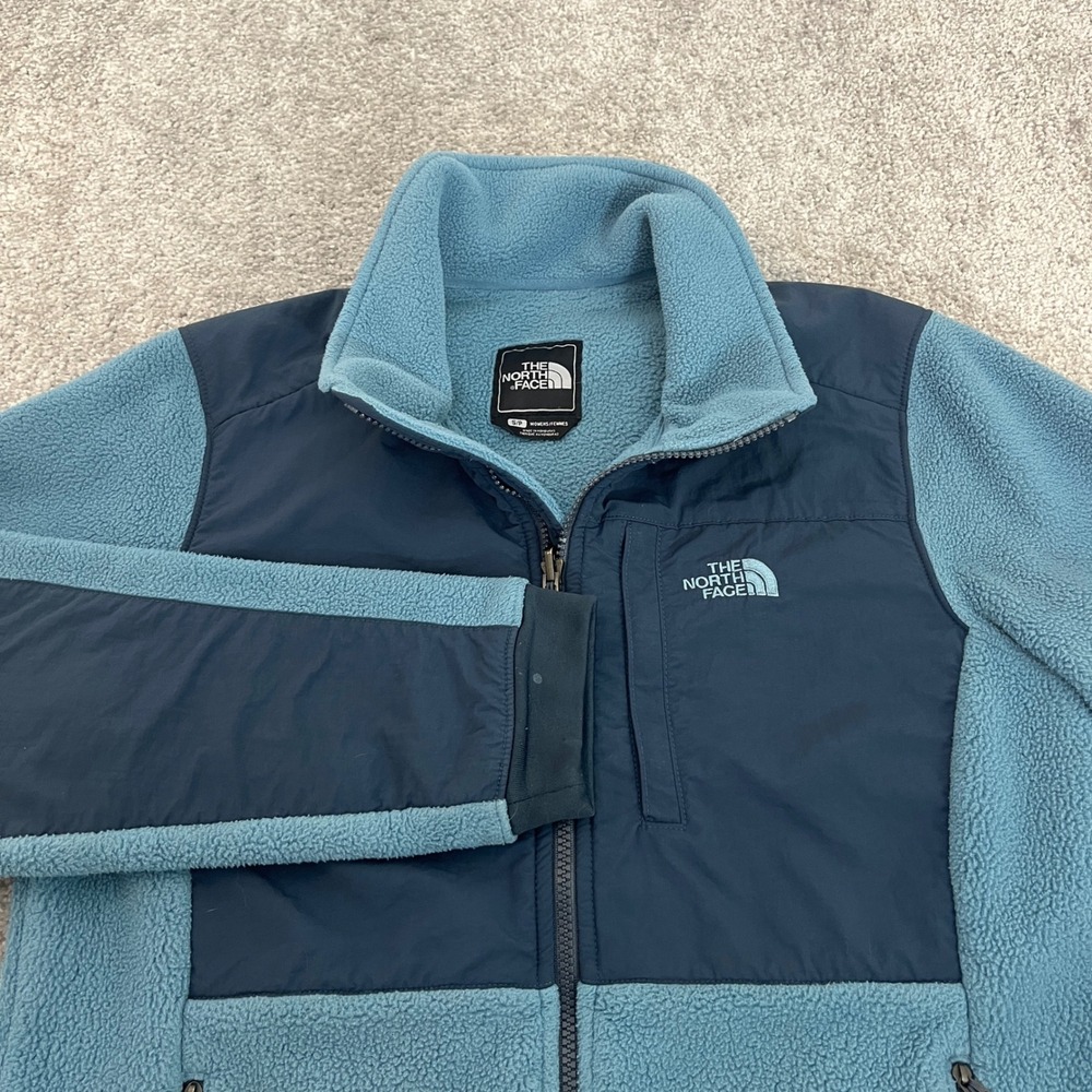 North Face Jacket Womens Small Denali Fleece Blue Full Zip Colorblock